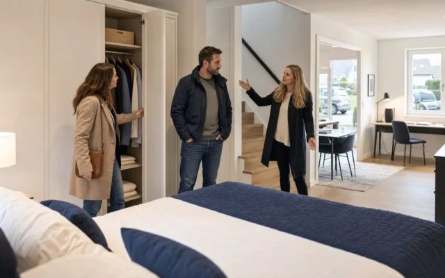Guests viewing a furnished home near Ramstein