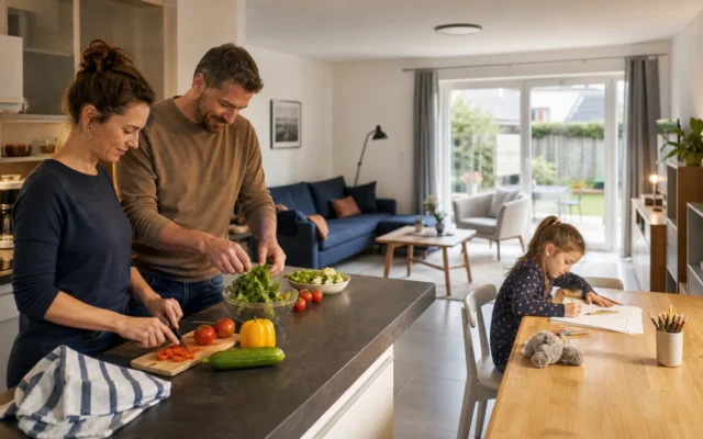 Family settling into temporary housing near Ramstein