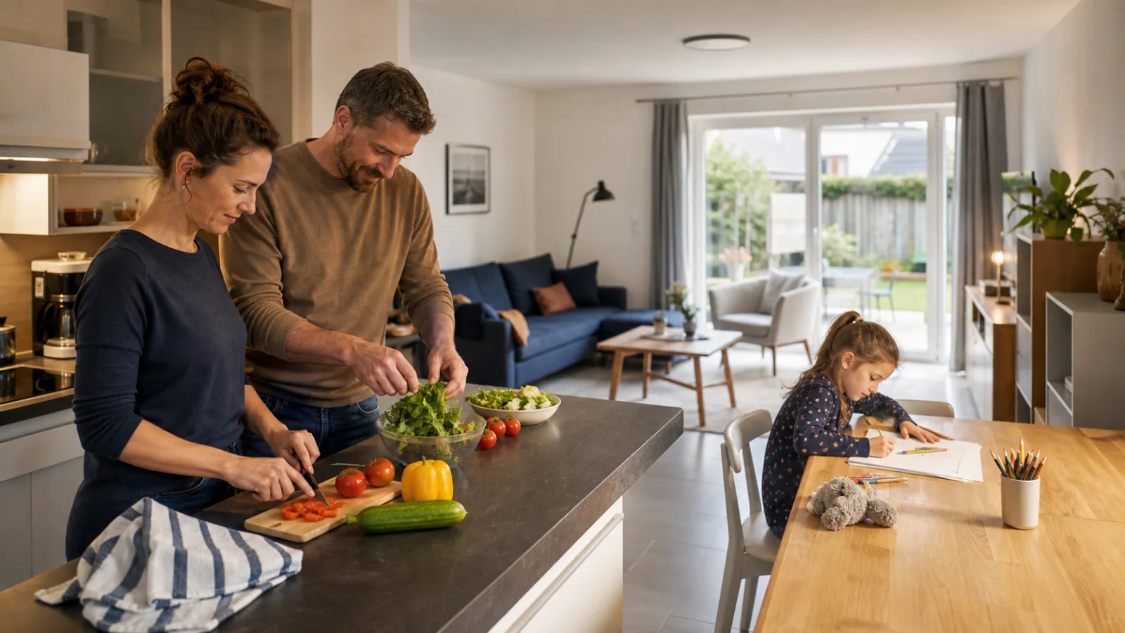 Family settling into temporary housing near Ramstein