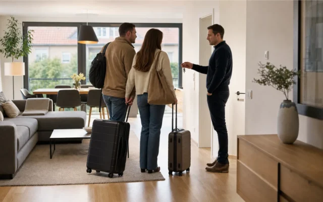 Guests arriving at a furnished apartment near Ramstein